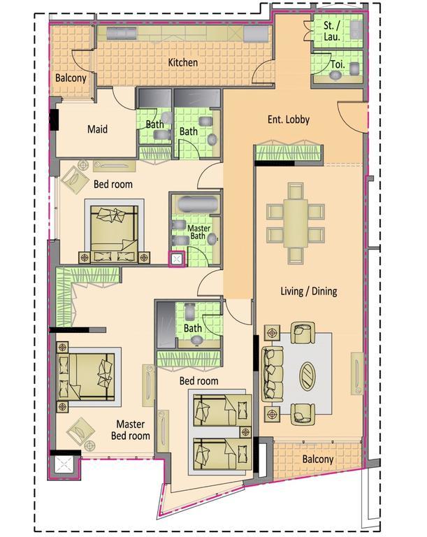 דובאי Nojoum Hotel Apartments Llc מראה חיצוני תמונה